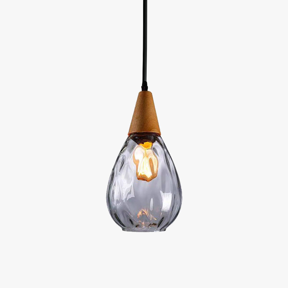 Retro Teardrop Glass Dining Room Pendant Light