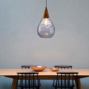 Retro Teardrop Glass Dining Room Pendant Light