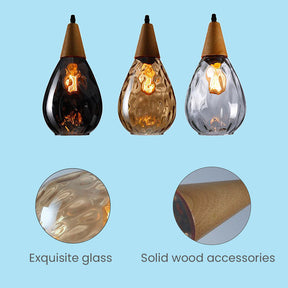 Retro Teardrop Glass Dining Room Pendant Light