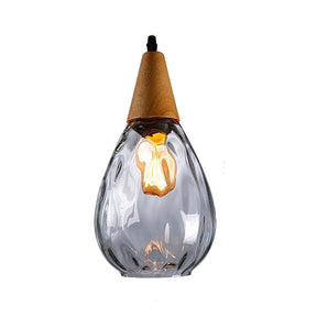 Retro Teardrop Glass Dining Room Pendant Light