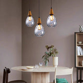 Retro Teardrop Glass Dining Room Pendant Light