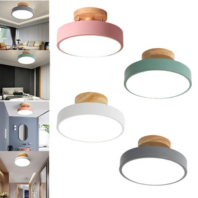 Simple Wooden Finish LED Ceiling Lights