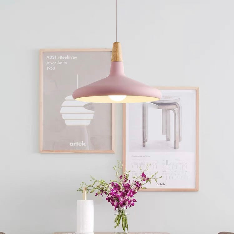 Contemporary Conical Colorful Metal Pendant Lamp