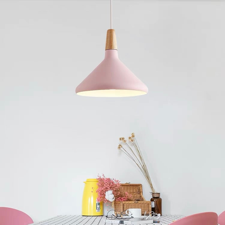 Contemporary Conical Colorful Metal Pendant Lamp