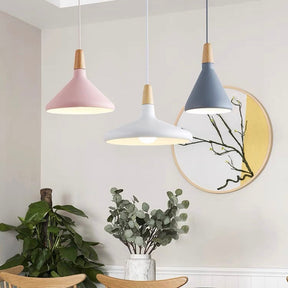 Contemporary Conical Colorful Metal Pendant Lamp