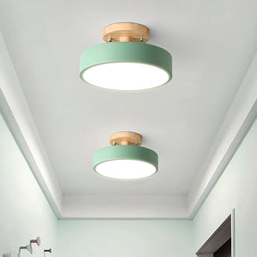 Simple Wooden Finish LED Ceiling Lights