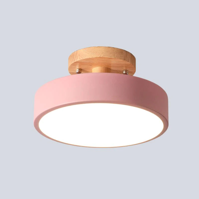 Simple Wooden Finish LED Ceiling Lights