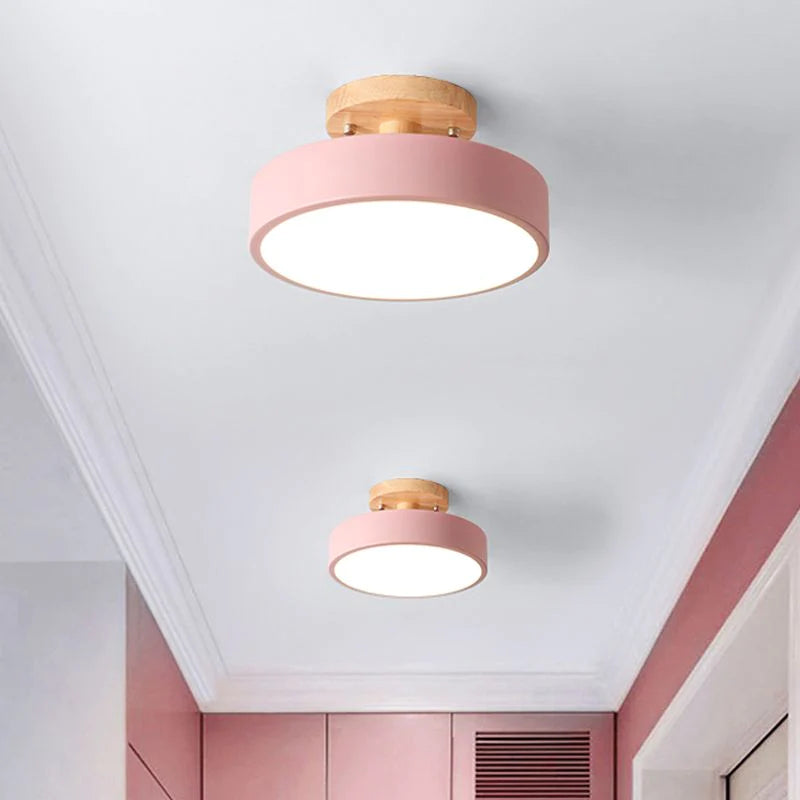 Simple Wooden Finish LED Ceiling Lights