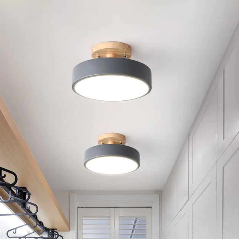 Simple Wooden Finish LED Ceiling Lights