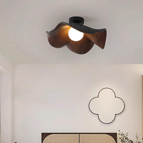 Nordic Wooden Lotus Resin Ceiling Light -Lampsmodern