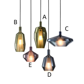 Modern Multicolored Glass Pendant Lamp for Dining