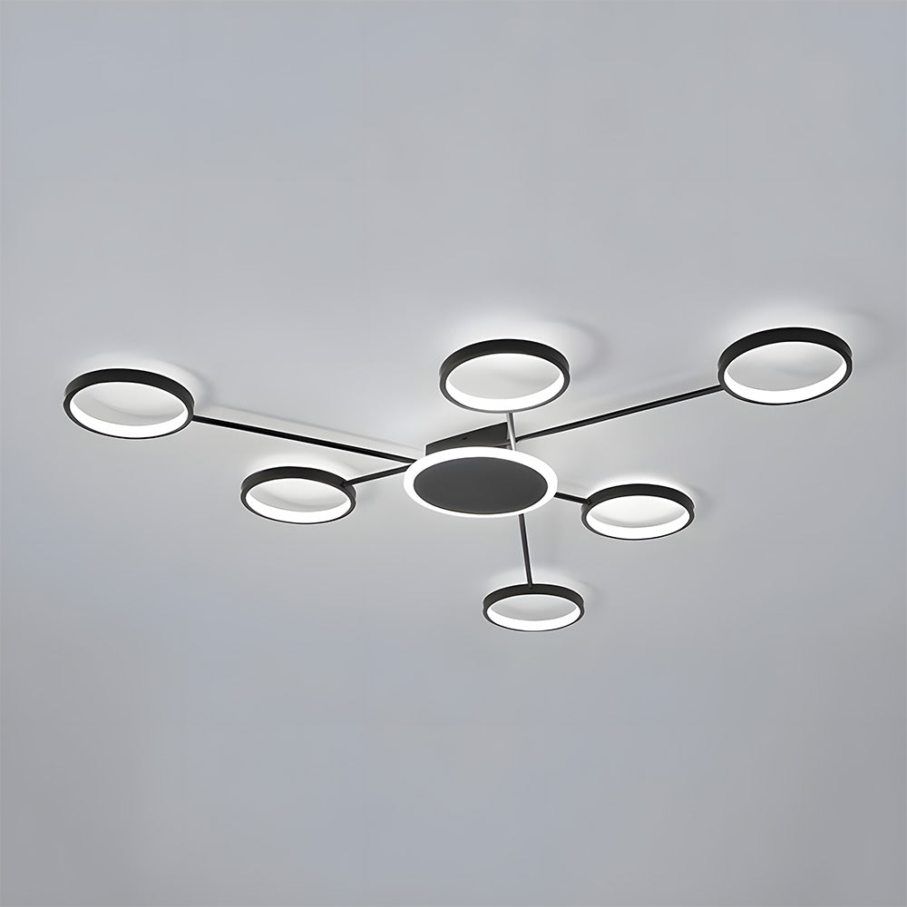 Modern Ring Metal Multi-Head LED Ceiling Light