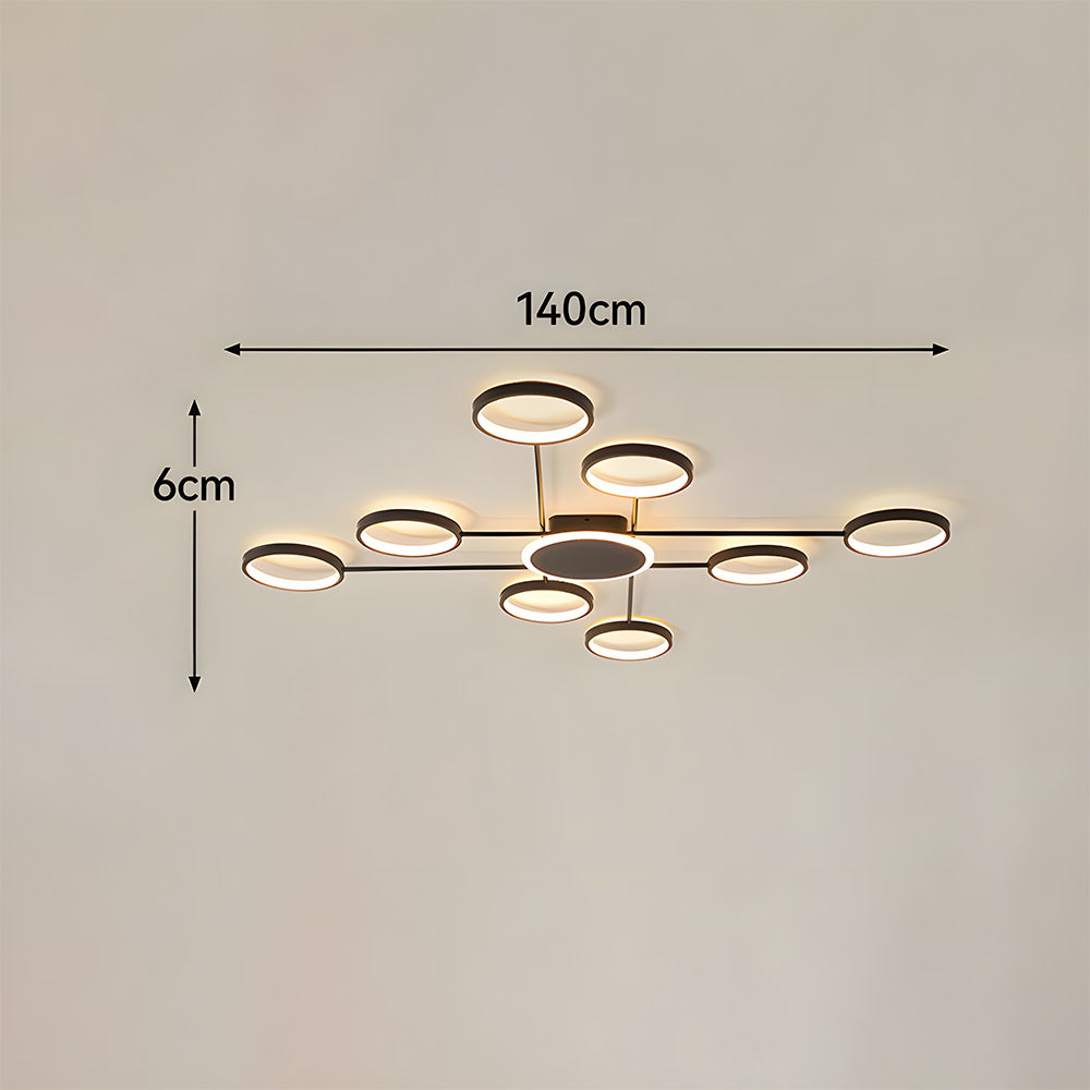 Modern Ring Metal Multi-Head LED Ceiling Light