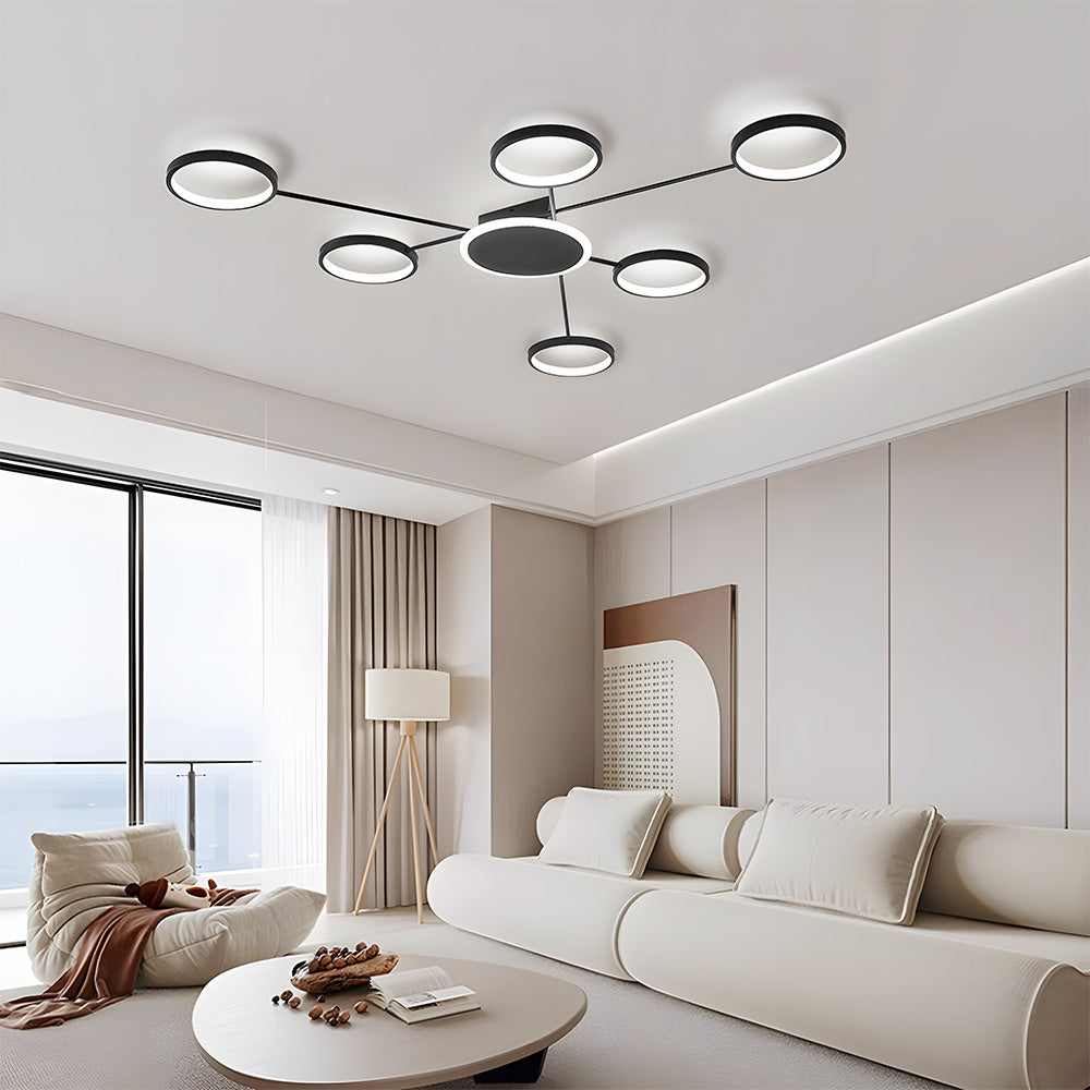 Modern Ring Metal Multi-Head LED Ceiling Light