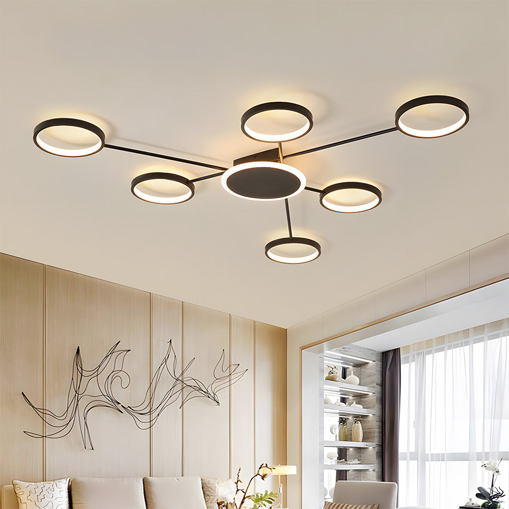 Modern Ring Metal Multi-Head LED Ceiling Light