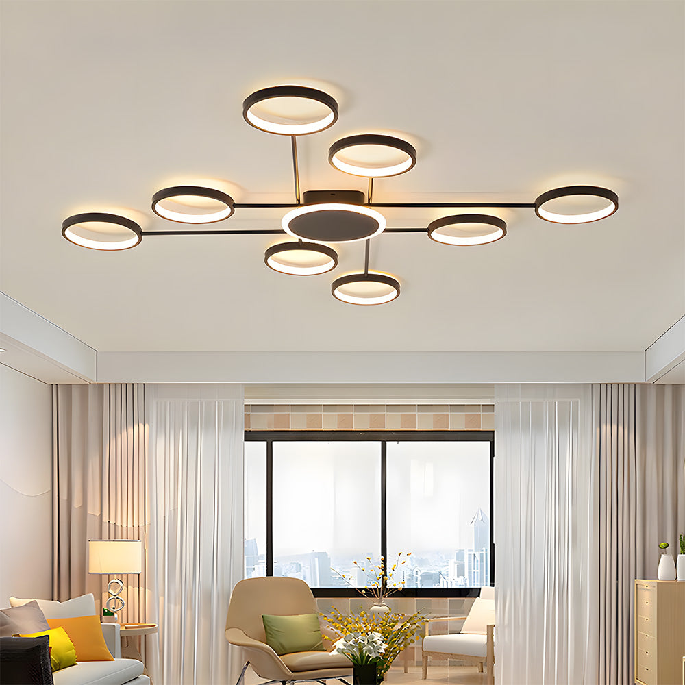 Modern Ring Metal Multi-Head LED Ceiling Light