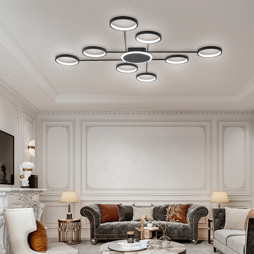 Modern Ring Metal Multi-Head LED Ceiling Light