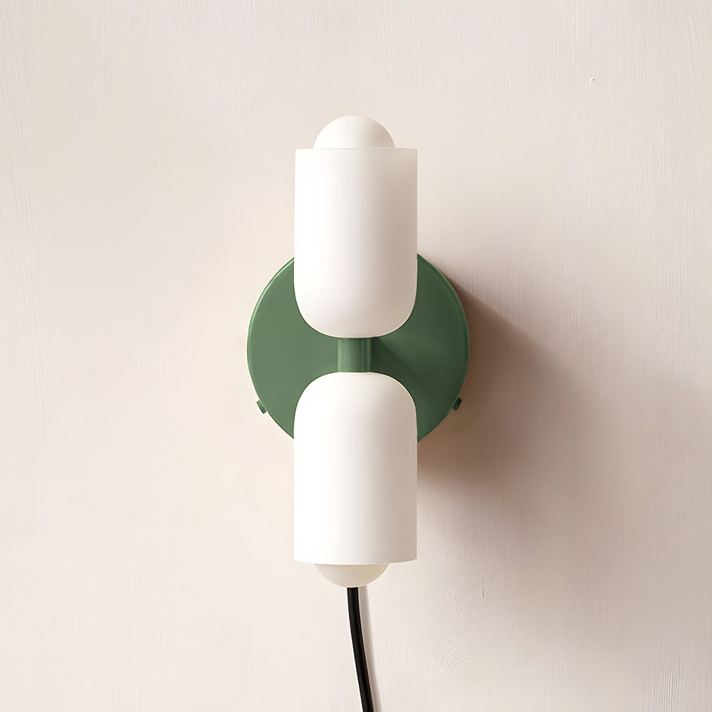 Creamy Double Head Plug-in Wall Light