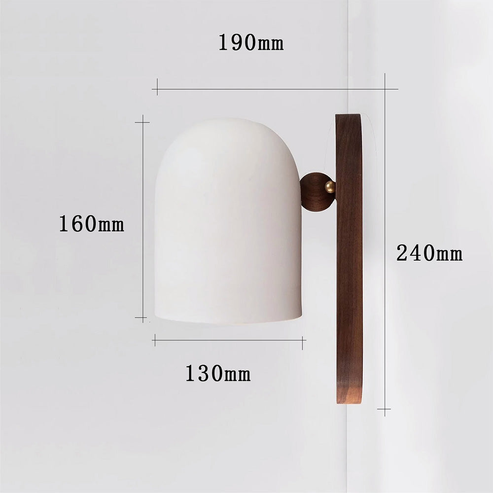 Nordic Walnut Zen Style Ball Wall Sconce