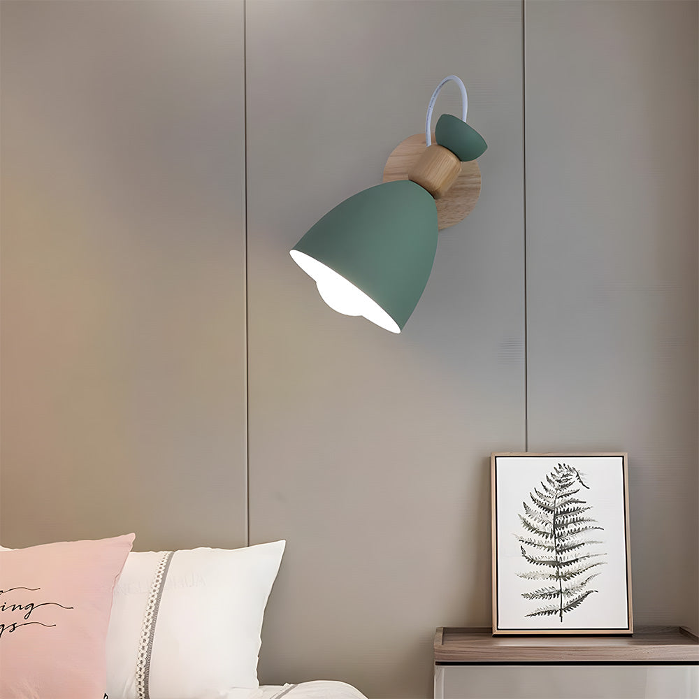 Nordic Design Style Wood Bedside Wall Lights