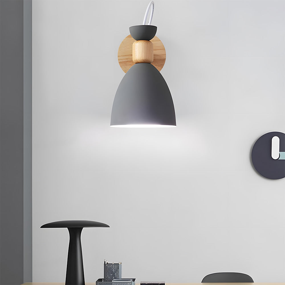 Nordic Design Style Wood Bedside Wall Lights