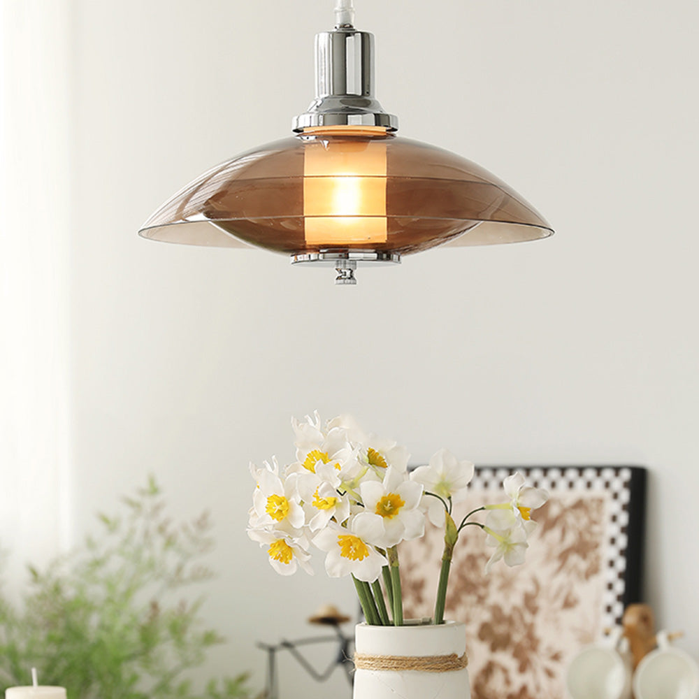 Nordic Flying Saucer Clear Glass Pendant Light