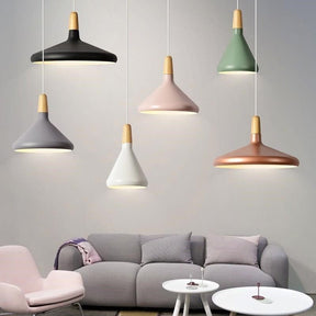 Contemporary Conical Colorful Metal Pendant Lamp