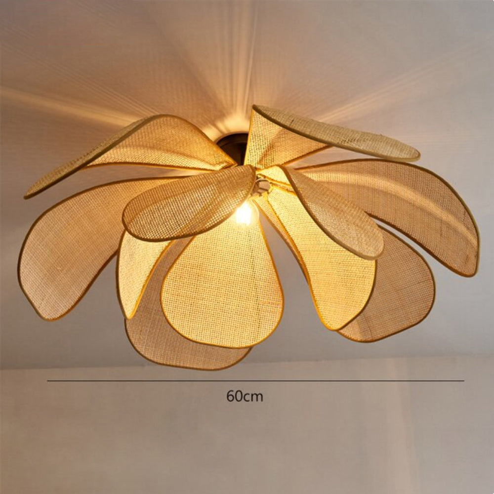 Rattan Petal Rustic Lamp Shade Ceiling Light