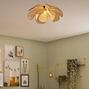 Vintage Petal Rattan Ceiling Pendant Light