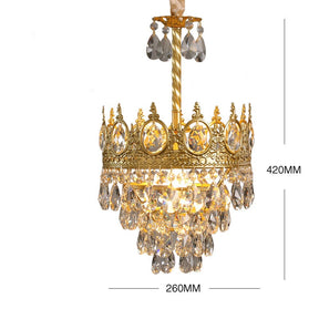 Retro French Gold Crystal Chandelier