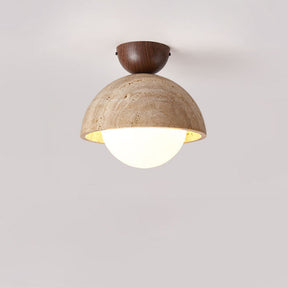 Retro Stone Industrial Yellow Ceiling Light