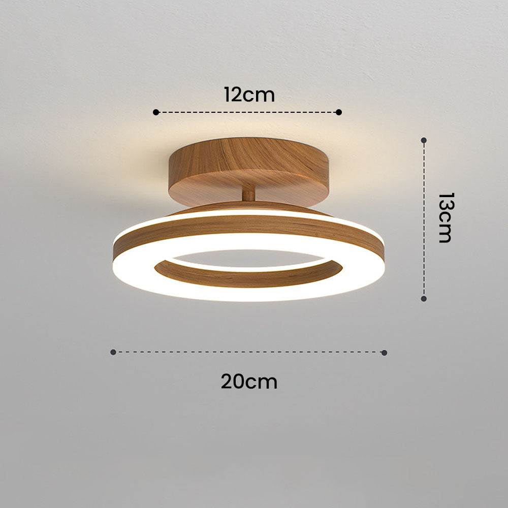 Acrylic Circle Wood LED Hallway Ceiling Light