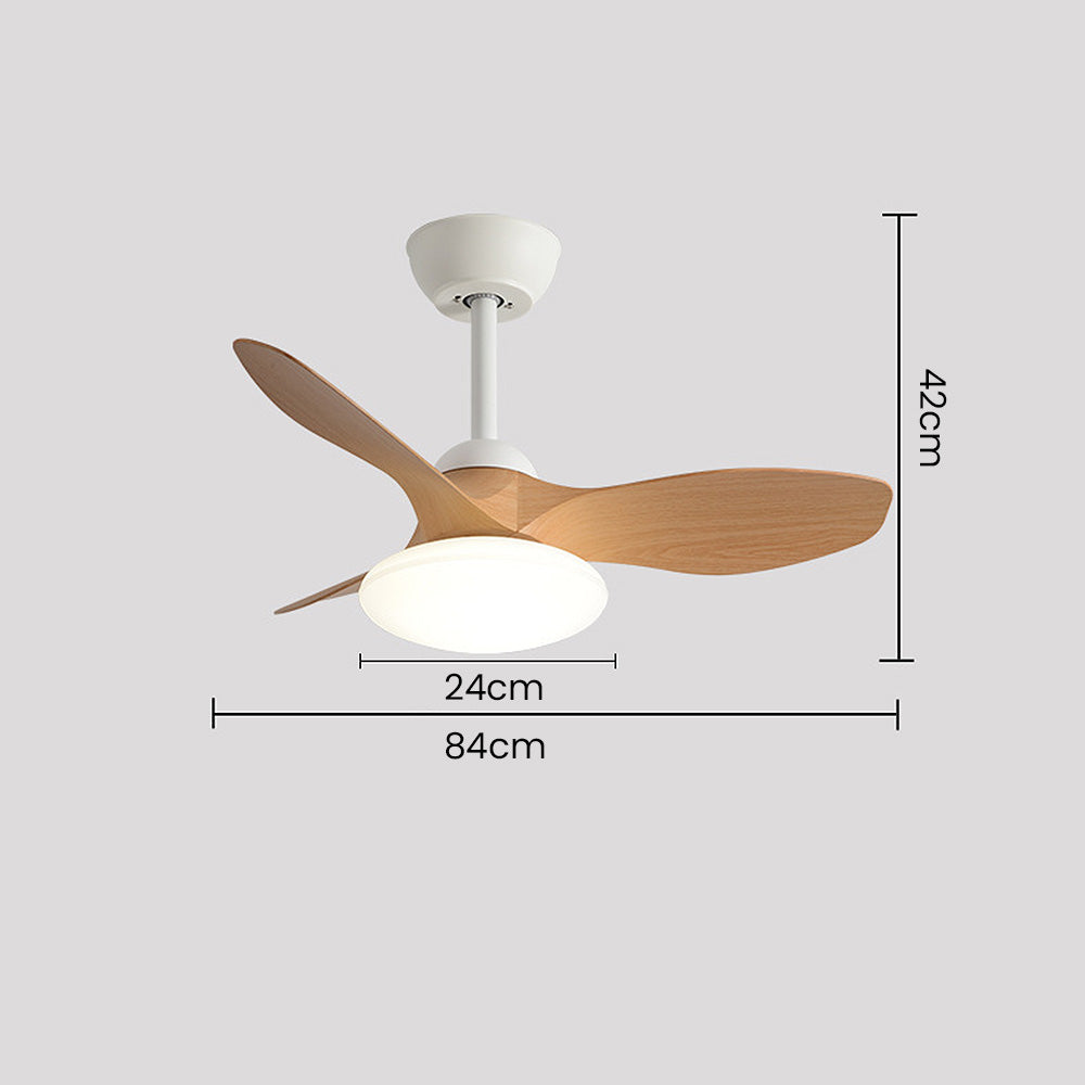 Natural Wood Stylish Ceiling Fan With LED Light