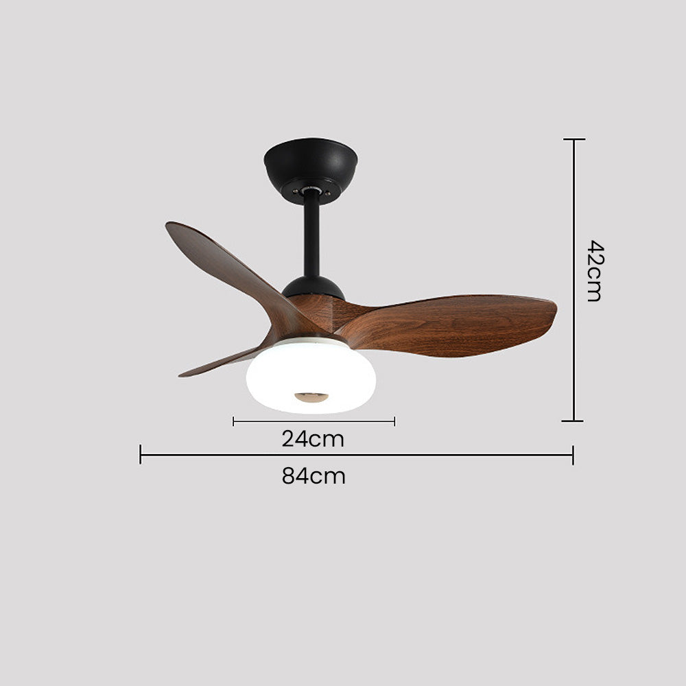 Natural Wood Stylish Ceiling Fan With LED Light