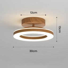 Acrylic Circle Wood LED Hallway Ceiling Light