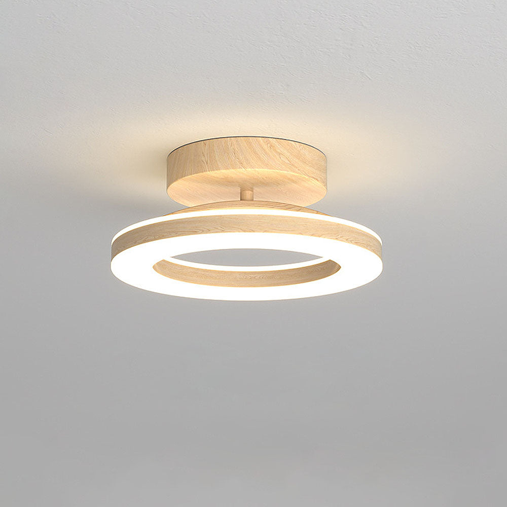 Acrylic Circle Wood LED Hallway Ceiling Light