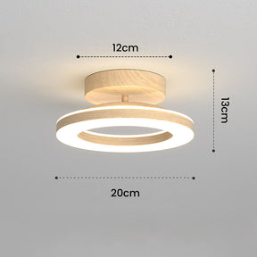 Acrylic Circle Wood LED Hallway Ceiling Light