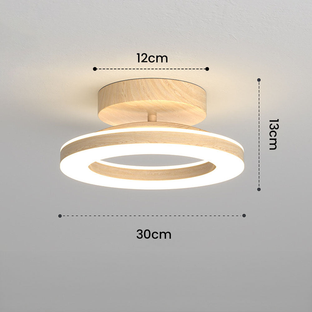 Acrylic Circle Wood LED Hallway Ceiling Light