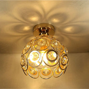 Art Gold Crystal Glass Hallway Ceiling Light