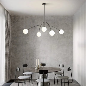 Scandinavian Simplistic Metal Glass Ball Chandelier