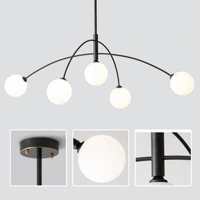 Scandinavian Simplistic Metal Glass Ball Chandelier