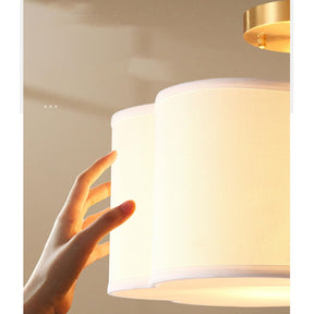 Simple White Flower Semi Flush Ceiling Light For Bedroom