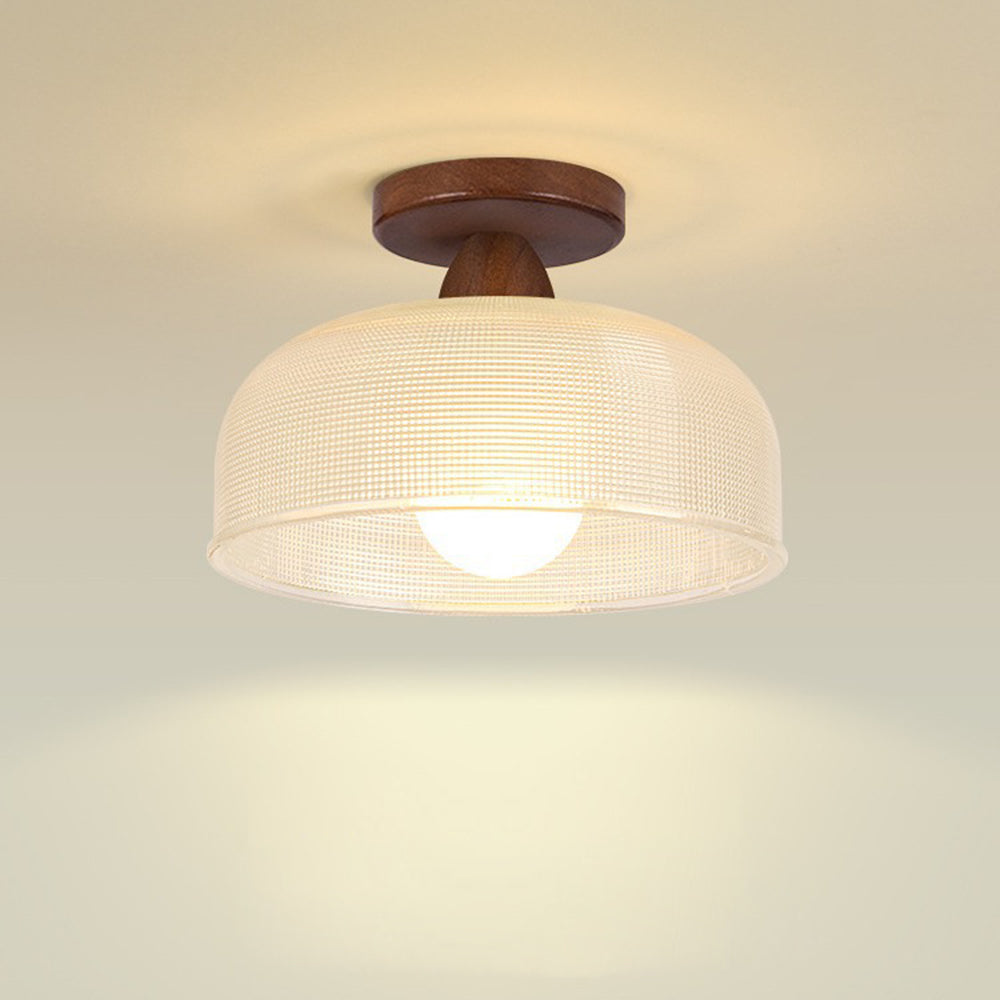 Vintage Solid Wood Glass Ceiling Lamp