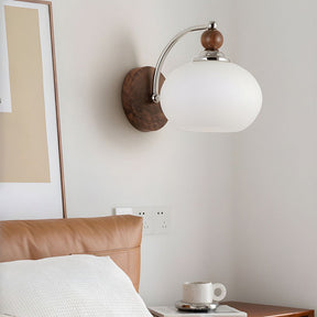 Contemporary Mushroom Glass Shade Wall Light