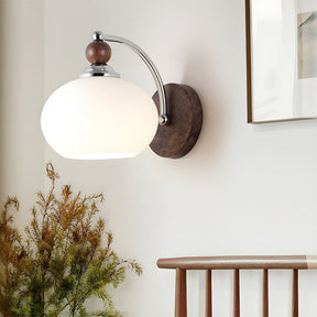 Contemporary Mushroom Glass Shade Wall Light