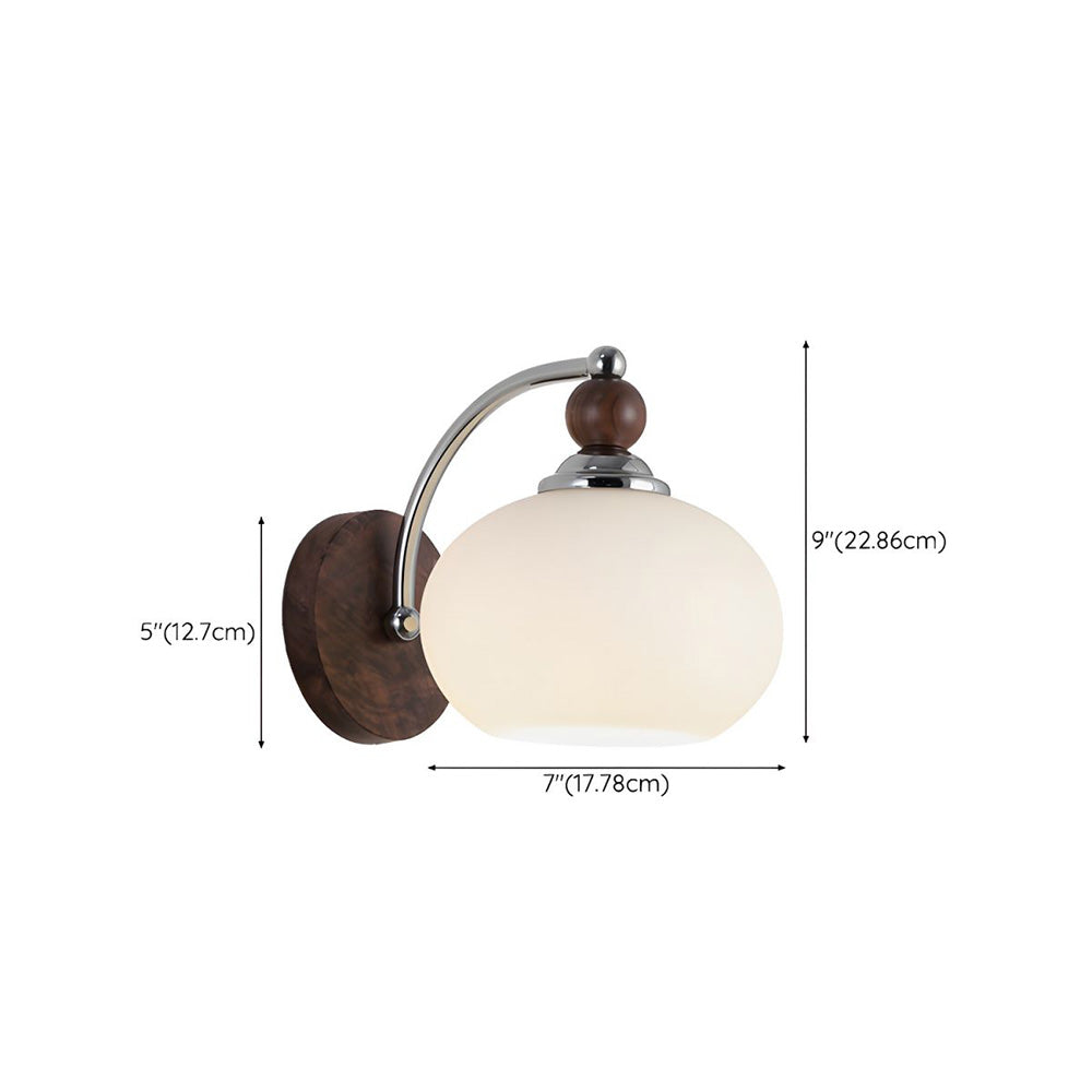 Contemporary Mushroom Glass Shade Wall Light