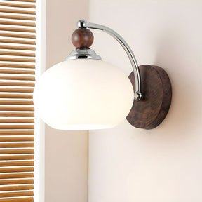 Contemporary Mushroom Glass Shade Wall Light