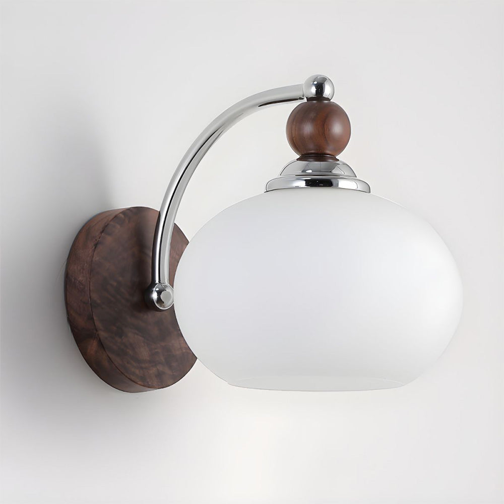 Contemporary Mushroom Glass Shade Wall Light