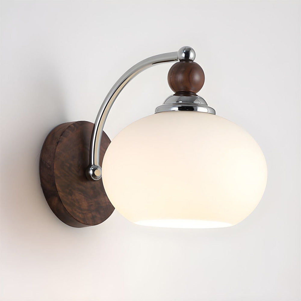 Contemporary Mushroom Glass Shade Wall Light