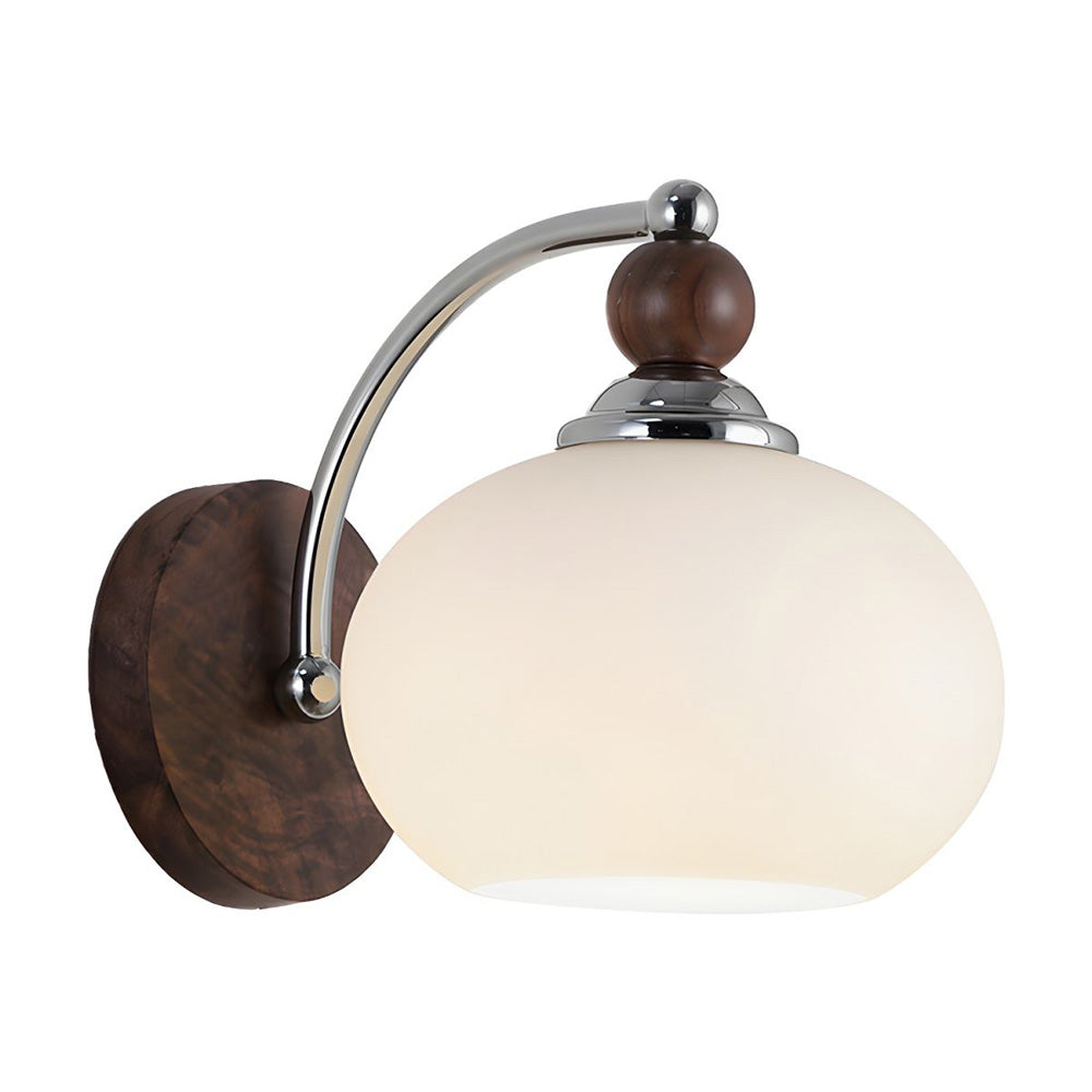 Contemporary Mushroom Glass Shade Wall Light